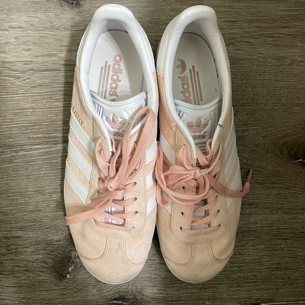 Adidas Womens Gazelle Shoes, Pink/White, Suede
